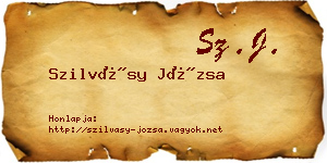 Szilvásy Józsa névjegykártya
